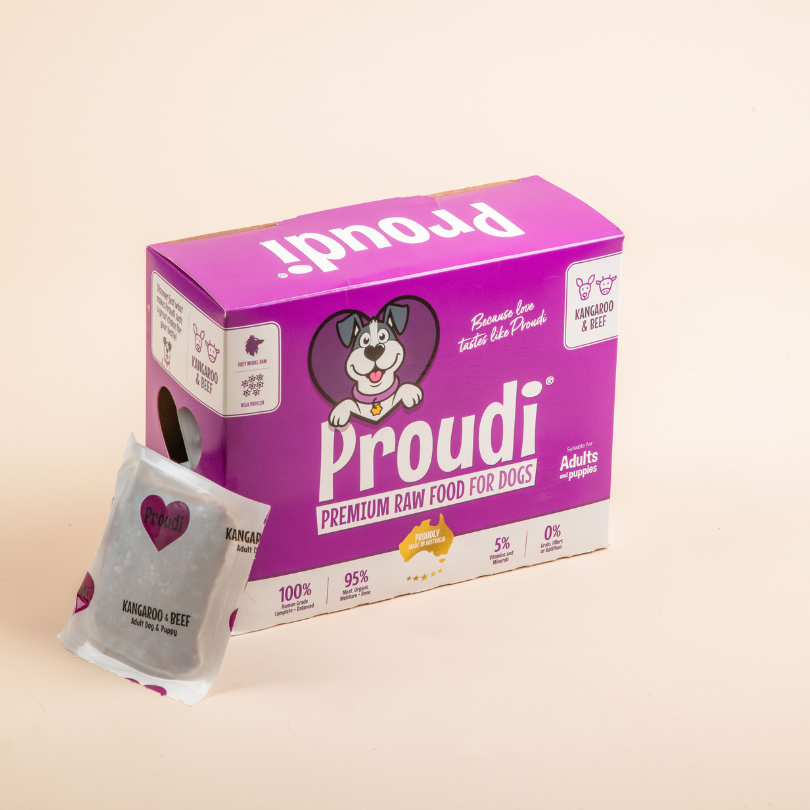 Proudi® Raw Kangaroo and Beef Patties for Dogs