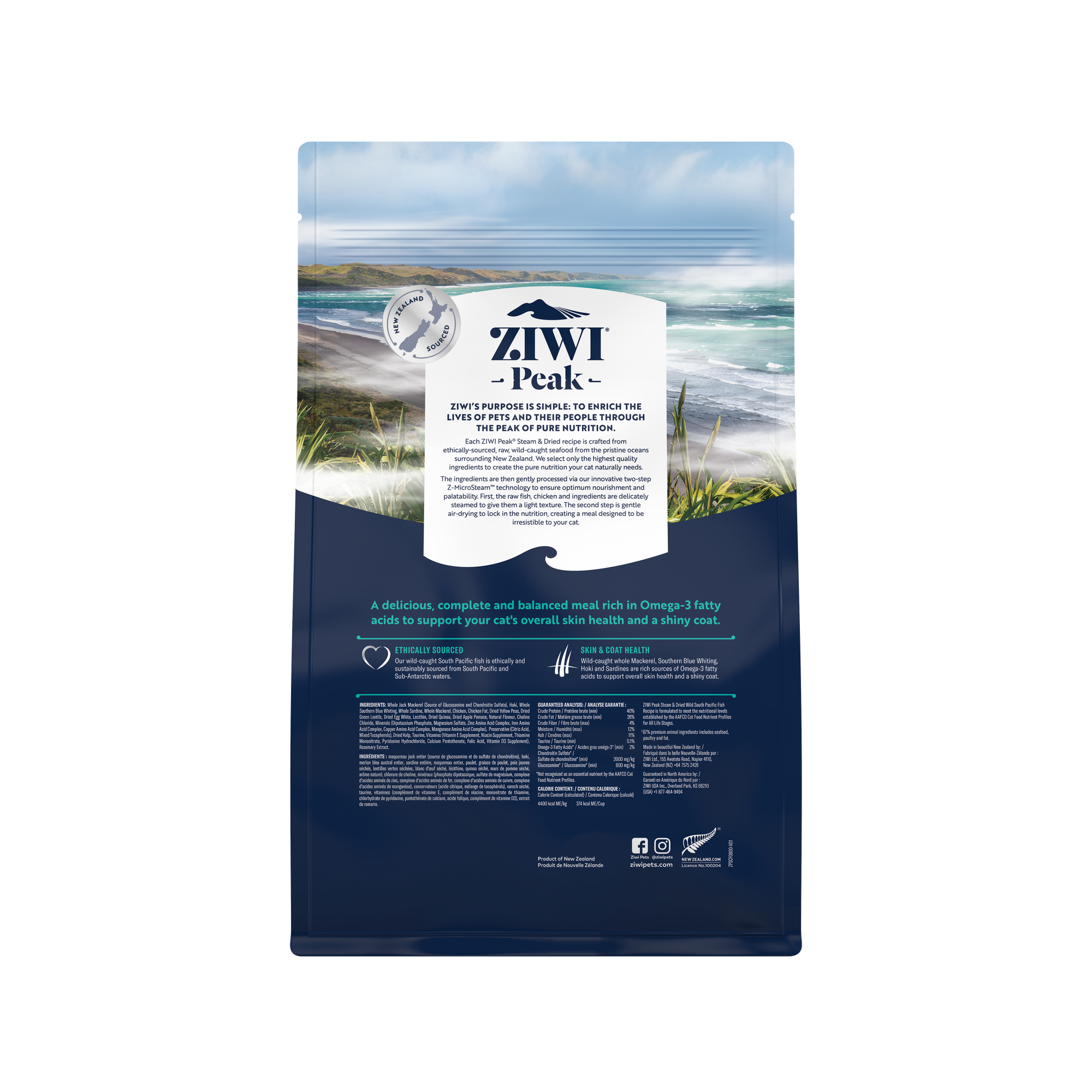 ZIWI Peak’s Steam & Dried Wild South Pacific Fish for Cats