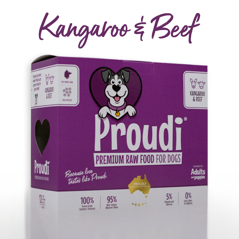 Proudi® Raw Kangaroo and Beef Patties for Dogs