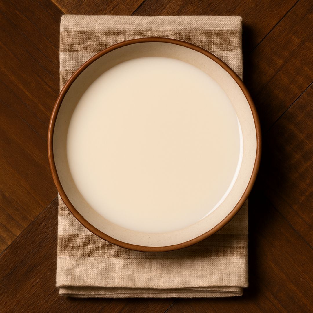 Raw Goat milk in bowl
