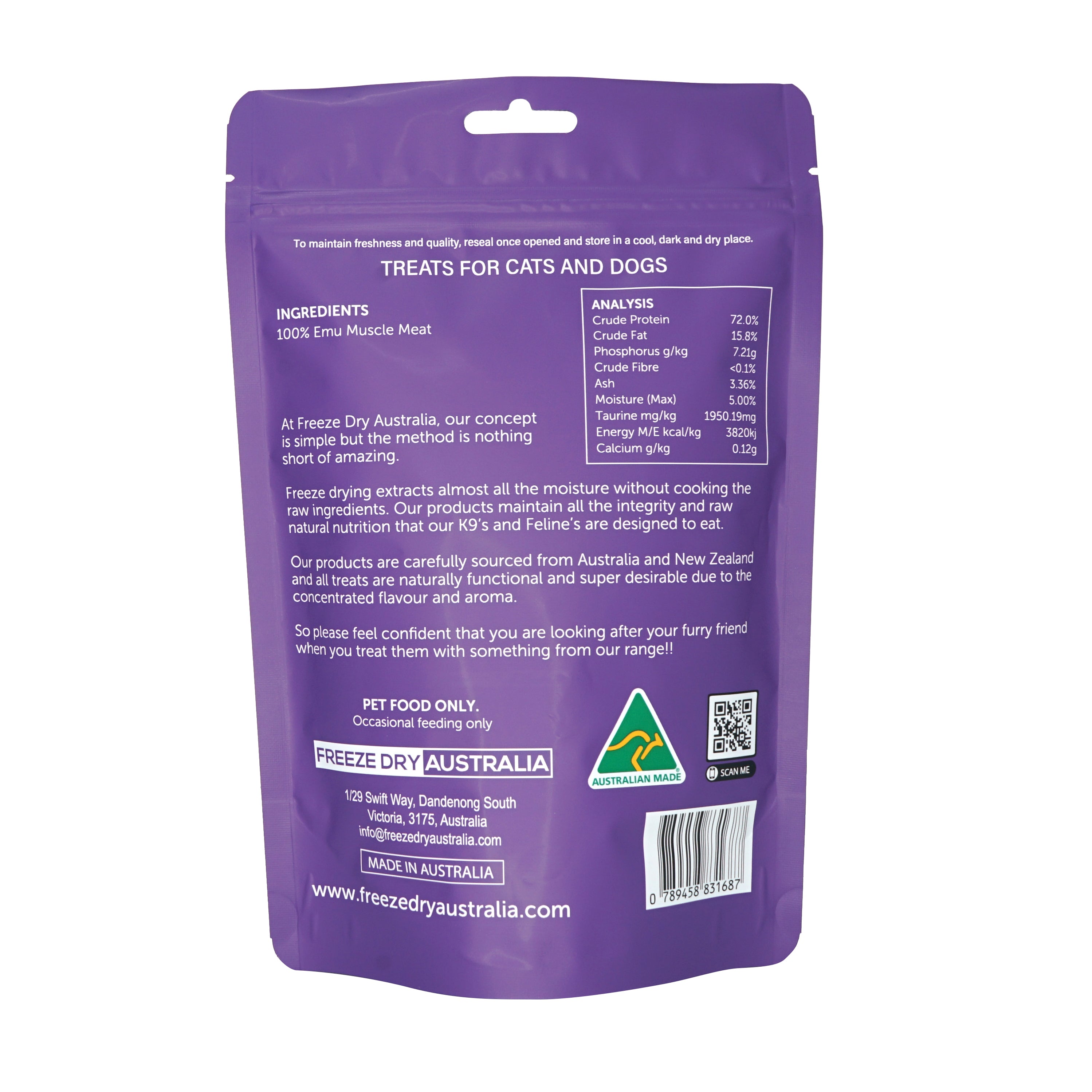 Freeze Dried Emu Cookie for Dogs | Raw Pet Co.
