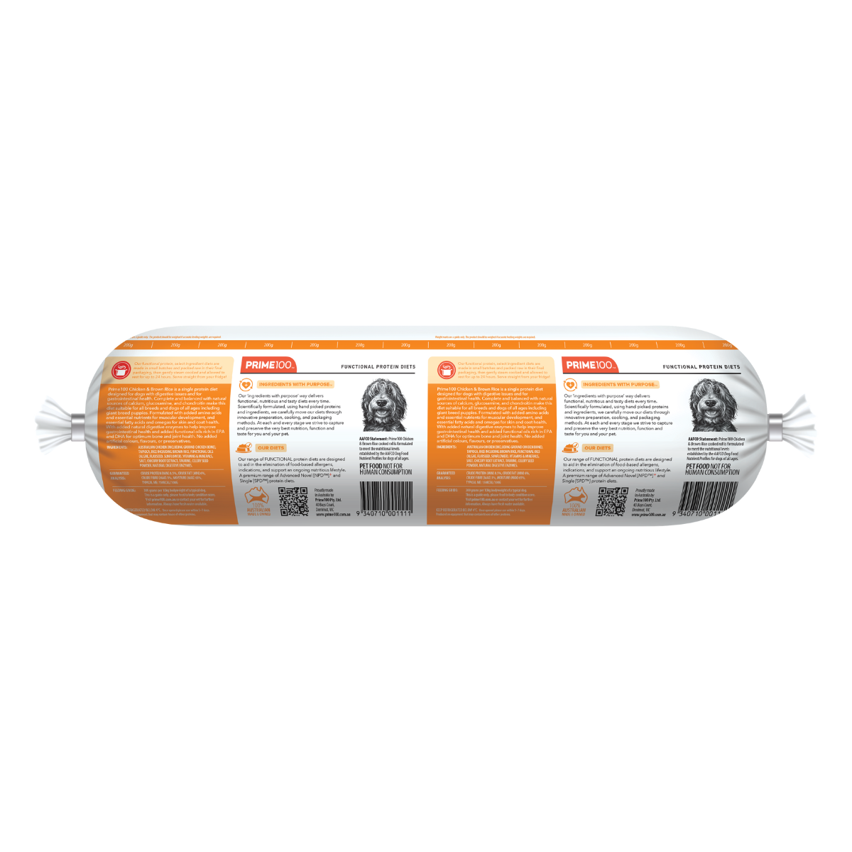 Prime 100 Chicken & Brown Rice SPD Fresh Roll 2kg