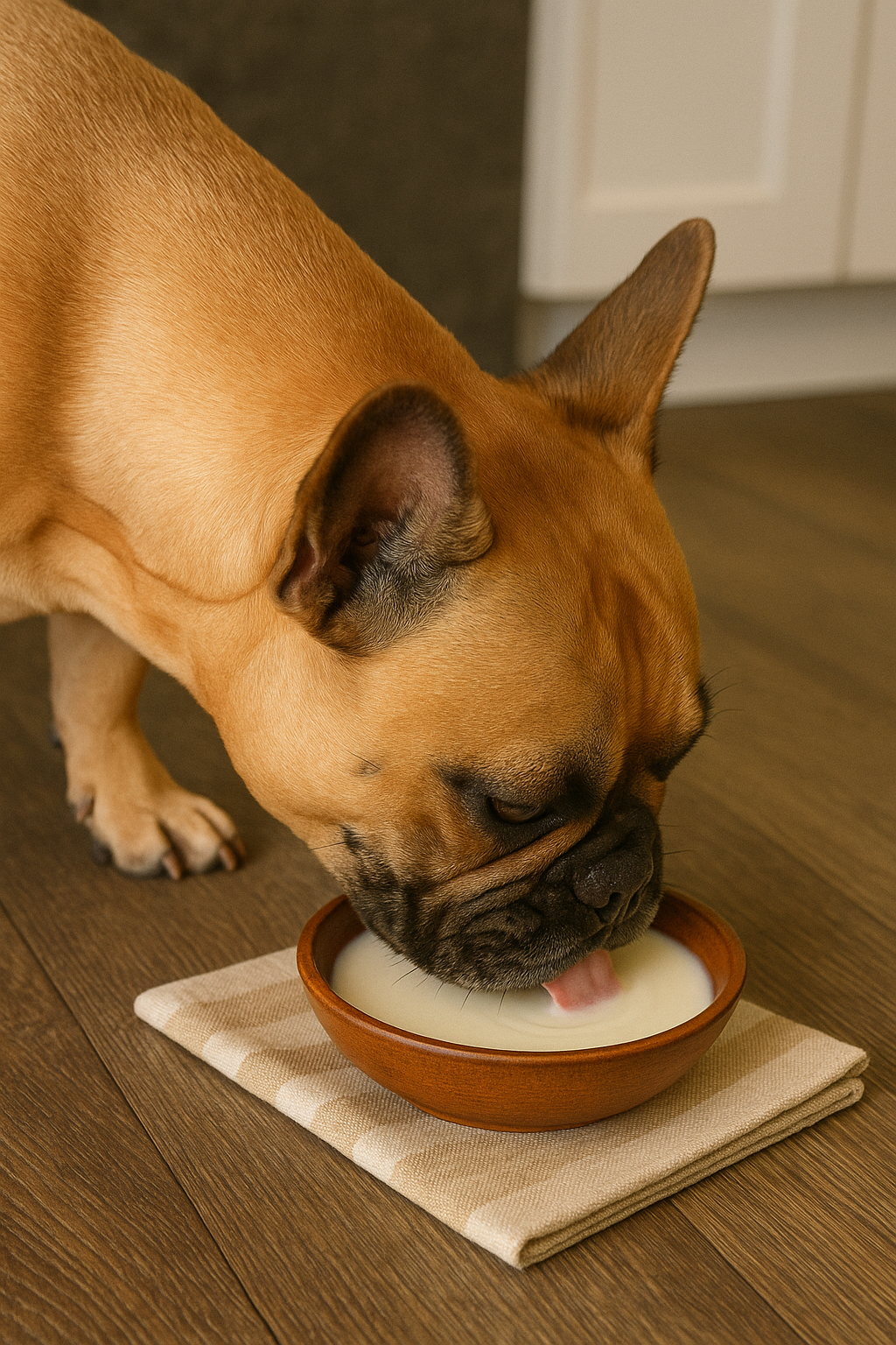 Dog enjoying Raw Goat milk